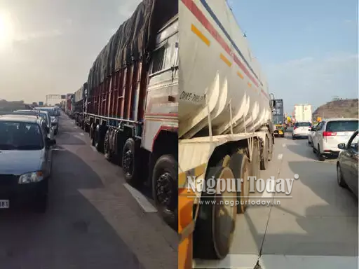 Gas Leak Alongside Samruddhi Expressway Triggers Traffic Halt, Long Queues of Vehicles