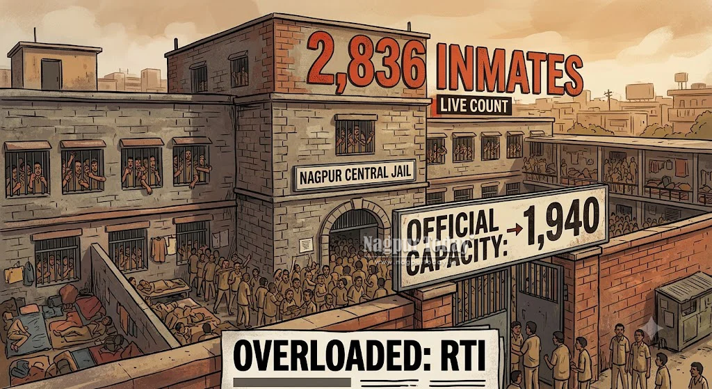 Nagpur Jail overloaded: 2,836 inmates against capacity of 1,940: RTI