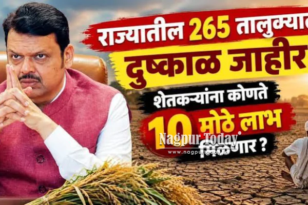 महाराष्ट्रातील 265 तालुक्यांत दुष्काळ जाहीर; फडणवीस सरकारकडून शेतकऱ्यांसाठी मोठी घोषणा