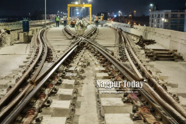 Nagpur Metro Phase-II Gets First Track Crossover Near Lekha Nagar
