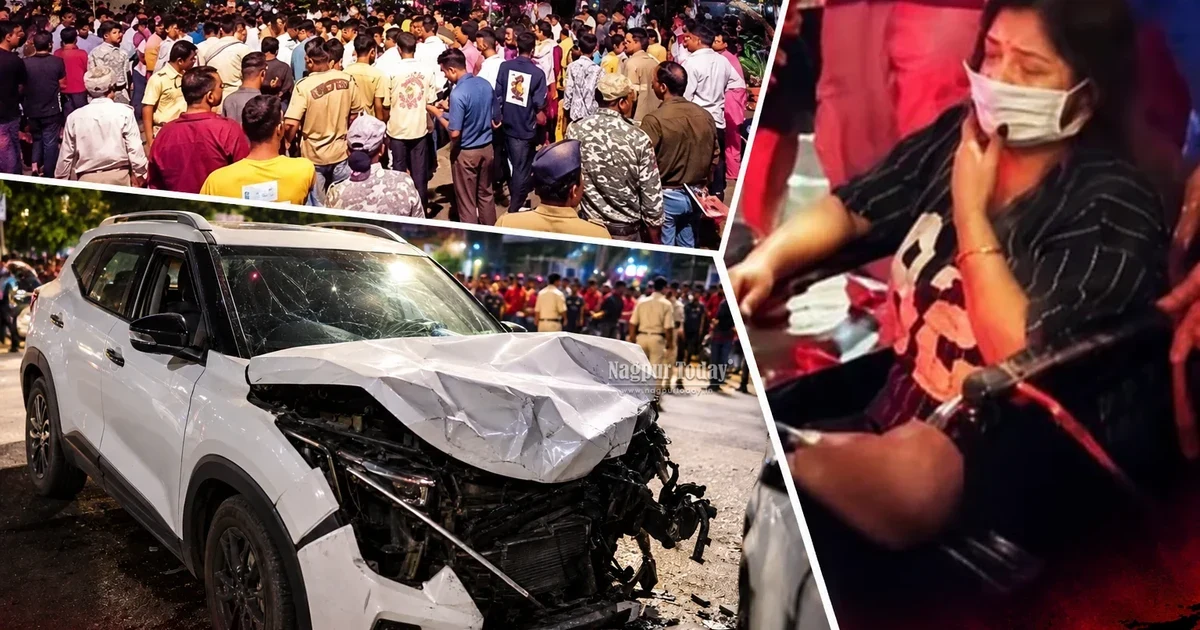 नागपुर में तेज रफ्तार सेल्टॉस ने मचाया कहर, तीन बच्चों समेत कई लोग घायल