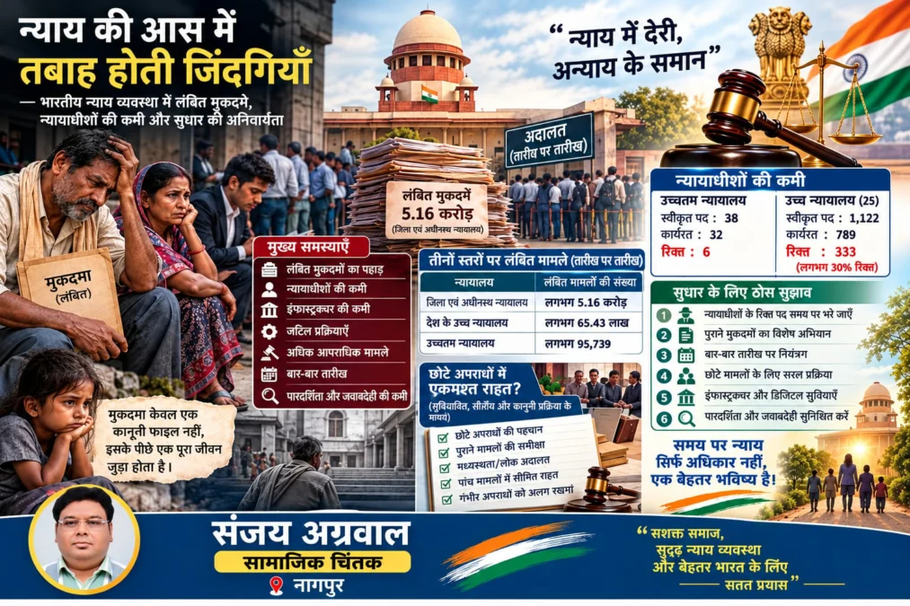 न्याय की आस में तबाह होती जिंदगियाँ, 5.16 करोड़ मुकदमे लंबित