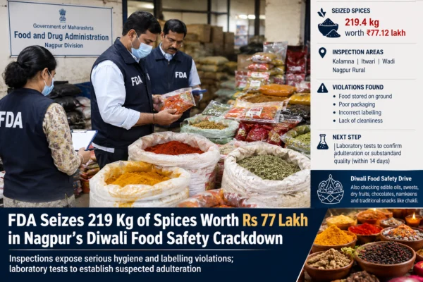FDA seizes 219 kg of spices worth Rs 77 lakh in Nagpur’s Diwali food safety crackdown
