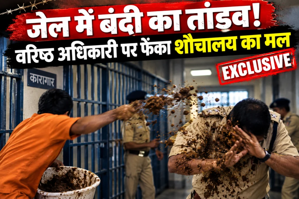 जेल में बंदी का तांडव! वरिष्ठ अधिकारी पर फेंका शौचालय का मल